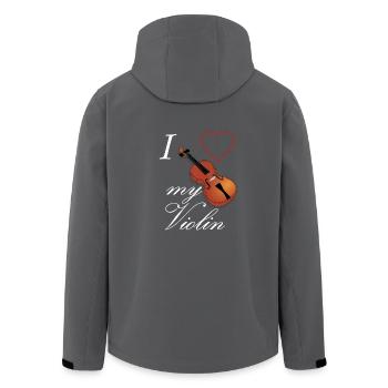 I Love My Violin Geige Streichinstrument Shirt - Recycelte Männer Softshell-Jacke von Stanley/Stella - Anthrazit - Hinten - AI Model Male 185 light (185cm)