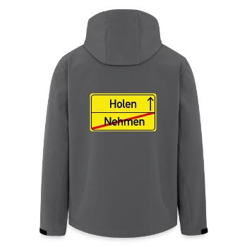 trier dialekt ortsschild trier platt geschenk - Recycelte Männer Softshell-Jacke von Stanley/Stella - Anthrazit - Hinten - AI Model Male 185 light (185cm)