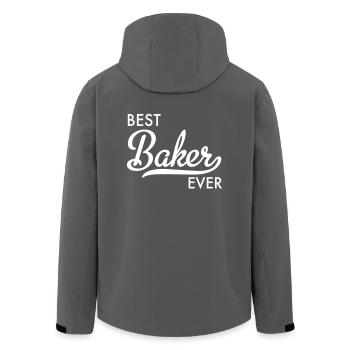 Bäcker - Recycelte Männer Softshell-Jacke von Stanley/Stella - Anthrazit - Hinten - AI Model Male 185 light (185cm)