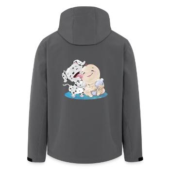 Dalmatiner mit Baby - Recycelte Männer Softshell-Jacke von Stanley/Stella - Anthrazit - Hinten - AI Model Male 185 light (185cm)