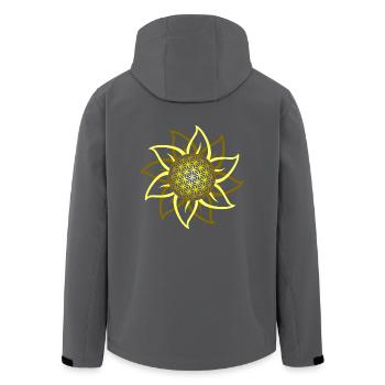 Blume des Lebens - Recycelte Männer Softshell-Jacke von Stanley/Stella - Anthrazit - Hinten - AI Model Male 185 light (185cm)