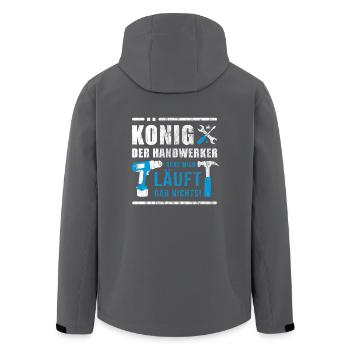 König der Handwerker | Handwerk Baustelle Geschenk - Recycelte Männer Softshell-Jacke von Stanley/Stella - Anthrazit - Hinten - AI Model Male 185 light (185cm)