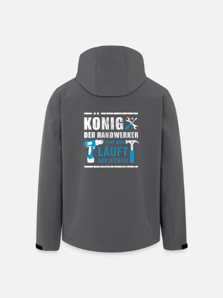 König der Handwerker | Handwerk Baustelle Geschenk - Recycelte Männer Softshell-Jacke von Stanley/Stella - Anthrazit