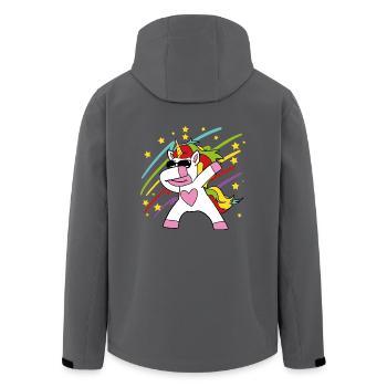 Dabbing Einhorn - Recycelte Männer Softshell-Jacke von Stanley/Stella - Anthrazit - Hinten - AI Model Male 185 light (185cm)
