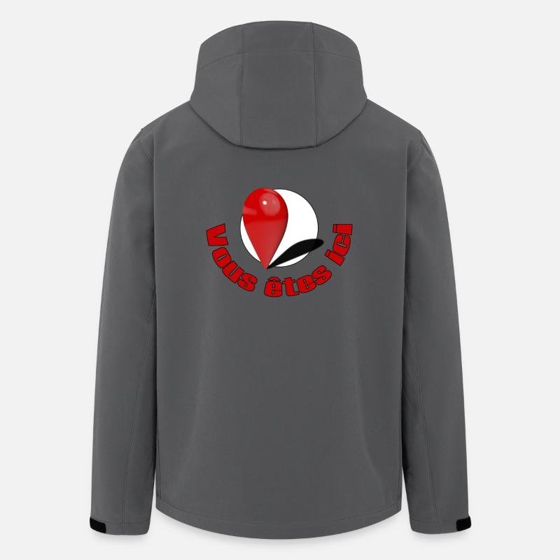 Vous etes ici avec texte - Veste softshell homme en polyester recyclé Stanley/Stella - charbon