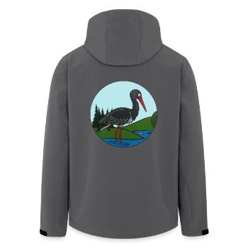 Black stork in circle - Men’s Recycled Softshell Jacket by Stanley/Stella - anthracite - Back - AI Model Male 185 light (185cm)