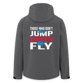 Will Never Fly Skydive - Recycelte Männer Softshell-Jacke von Stanley/Stella - Anthrazit - Hinten - AI Model Male 185 light (185cm)