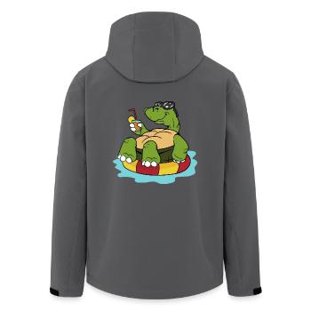 Summer tortoise turtles reptiles - Men’s Recycled Softshell Jacket by Stanley/Stella - anthracite - Back - AI Model Male 185 light (185cm)