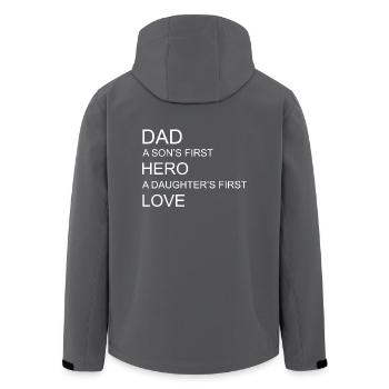 Dad a Sons first hero a daughters first love - Recycelte Männer Softshell-Jacke von Stanley/Stella - Anthrazit - Hinten - AI Model Male 185 light (185cm)