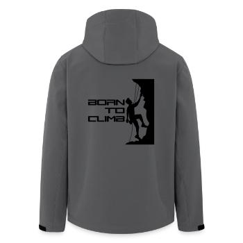 texte né pour grimper né raide mur grimpeur k - Veste softshell homme en polyester recyclé Stanley/Stella - charbon - Dos - AI Model Male 185 light (185cm)