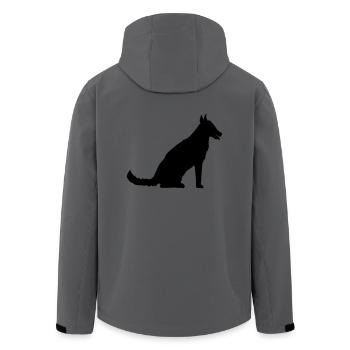 sitz sitzender hund niedlich suess haustier herrch - Recycelte Männer Softshell-Jacke von Stanley/Stella - Anthrazit - Hinten - AI Model Male 185 light (185cm)
