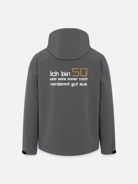 50 Geburtstag - Recycelte Männer Softshell-Jacke von Stanley/Stella - Anthrazit