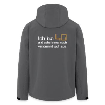 40 Geburtstag - Recycelte Männer Softshell-Jacke von Stanley/Stella - Anthrazit - Hinten - AI Model Male 185 light (185cm)