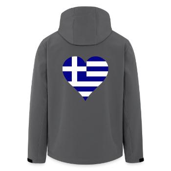 Griechische Flagge als Herz - Recycelte Männer Softshell-Jacke von Stanley/Stella - Anthrazit - Hinten - AI Model Male 185 light (185cm)