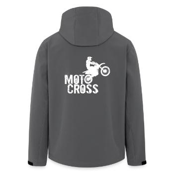 MotoCross - Recycelte Männer Softshell-Jacke von Stanley/Stella - Anthrazit - Hinten - AI Model Male 185 light (185cm)