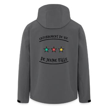 JUST MARRIED. VIVE LES MARIES. EVJF - Veste softshell homme en polyester recyclé Stanley/Stella - charbon - Dos - AI Model Male 185 light (185cm)