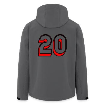 20 YEARS,20TH ANNIVERSARY,20 ANNIVERSARY 20 YEARS,20 - Men’s Recycled Softshell Jacket by Stanley/Stella - anthracite - Back - AI Model Male 185 light (185cm)