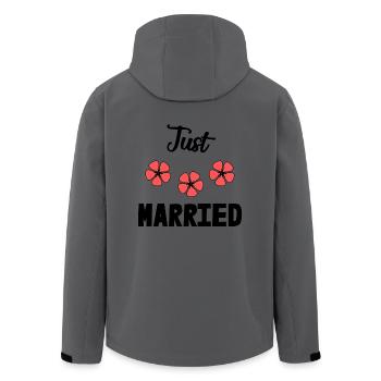 COUPLE. JUST MARRIED. bachelorette party. SAINT VALENTINE. MARIES - Men’s Recycled Softshell Jacket by Stanley/Stella - anthracite - Back - AI Model Male 185 light (185cm)