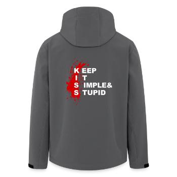 KISS - Keep it simple & stupid - Recycelte Männer Softshell-Jacke von Stanley/Stella - Anthrazit - Hinten - AI Model Male 185 light (185cm)