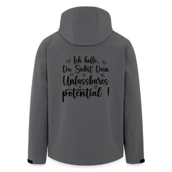 unfassbares potential achtsamkeit motivation - Recycelte Männer Softshell-Jacke von Stanley/Stella - Anthrazit - Hinten - AI Model Male 185 light (185cm)