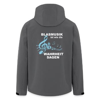 Blasmusik ist wie die Wahrheit sagen! - Geschenk - Recycelte Männer Softshell-Jacke von Stanley/Stella - Anthrazit - Hinten - AI Model Male 185 light (185cm)