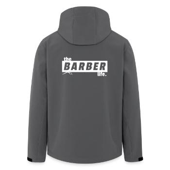Barber Shop Barbiere Barbier shirt Geschenk Bart - Recycelte Männer Softshell-Jacke von Stanley/Stella - Anthrazit - Hinten - AI Model Male 185 light (185cm)