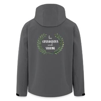 Sei mutig und stark Bibelvers Geschenk - Recycelte Männer Softshell-Jacke von Stanley/Stella - Anthrazit - Hinten - AI Model Male 185 light (185cm)