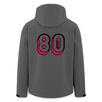 80. 80 YEARS. 80TH ANNIVERSARY. 80 YEARS ANNIVERSARY - Men’s Recycled Softshell Jacket by Stanley/Stella - anthracite - Back - AI Model Male 185 light (185cm)