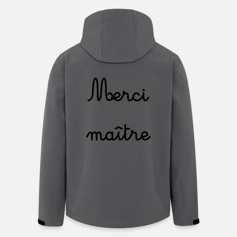 MAÎTRE. MERCI. MERCI MAÎTRE - Veste softshell homme en polyester recyclé Stanley/Stella - charbon