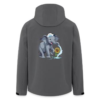 Elefant Elefanten maritim - Recycelte Männer Softshell-Jacke von Stanley/Stella - Anthrazit - Hinten - AI Model Male 185 light (185cm)