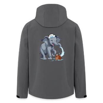 Elefant Elefanten maritim Matrose - Recycelte Männer Softshell-Jacke von Stanley/Stella - Anthrazit - Hinten - AI Model Male 185 light (185cm)