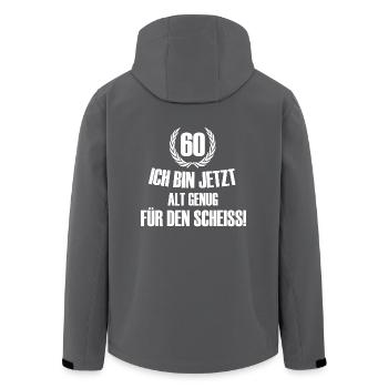 60 Geburtstag - Recycelte Männer Softshell-Jacke von Stanley/Stella - Anthrazit - Hinten - AI Model Male 185 light (185cm)