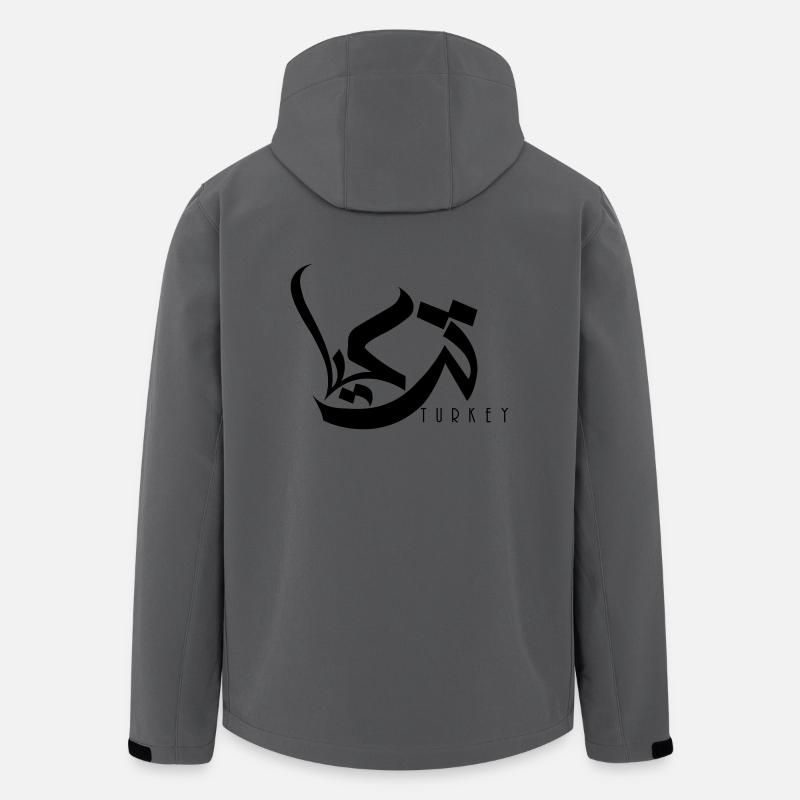Typographie arabe Turquie - Veste softshell homme en polyester recyclé Stanley/Stella - charbon