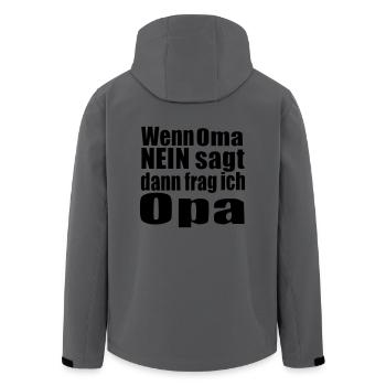 Wenn Oma NEIN sagt dann frag ich Opa Baby Enkel - Recycelte Männer Softshell-Jacke von Stanley/Stella - Anthrazit - Hinten - AI Model Male 185 light (185cm)