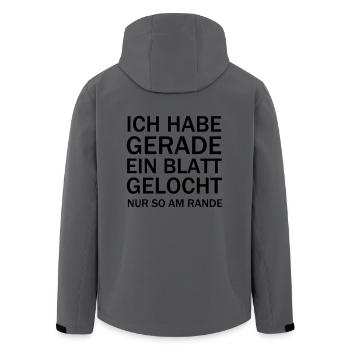 Blatt gelocht Lehrer Schule Humor Geschenk - Recycelte Männer Softshell-Jacke von Stanley/Stella - Anthrazit - Hinten - AI Model Male 185 light (185cm)