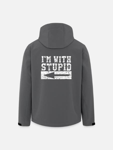 I´m With Stupid - Recycelte Männer Softshell-Jacke von Stanley/Stella - Anthrazit