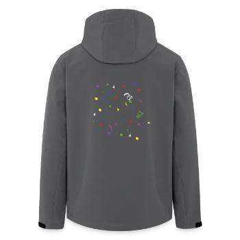 Konfetti bunt Fasching Karneval Luftschlange Party - Recycelte Männer Softshell-Jacke von Stanley/Stella - Anthrazit - Hinten - AI Model Male 185 light (185cm)