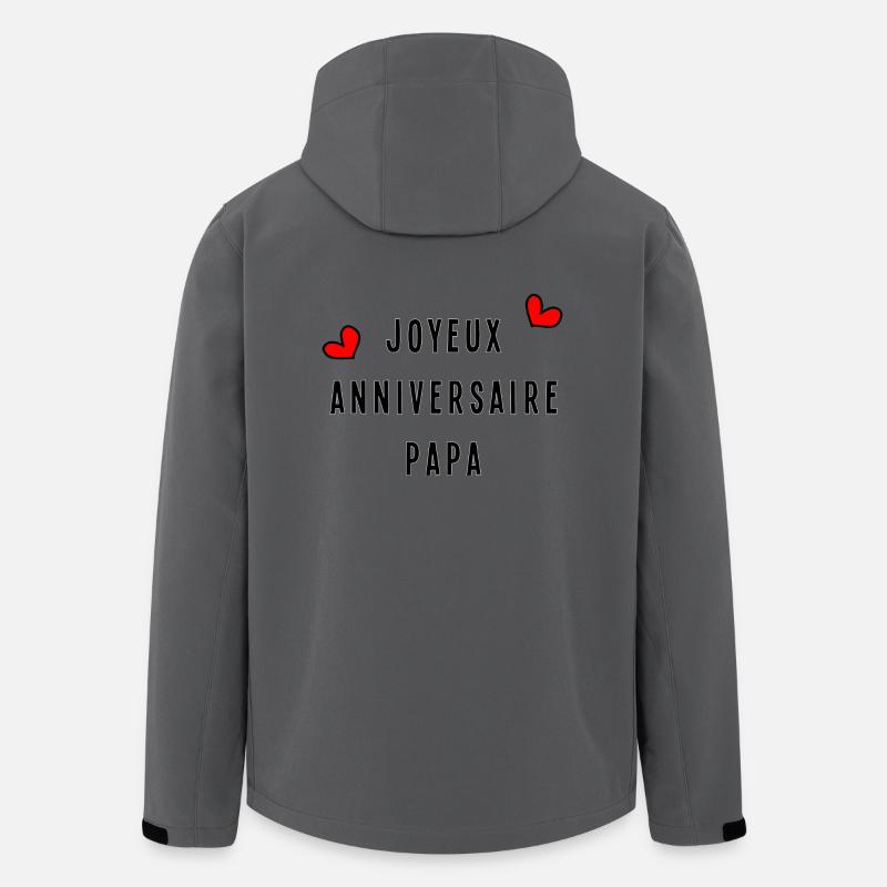JOYEUX ANNIVERSAIRE PAPA - Veste softshell homme en polyester recyclé Stanley/Stella - charbon