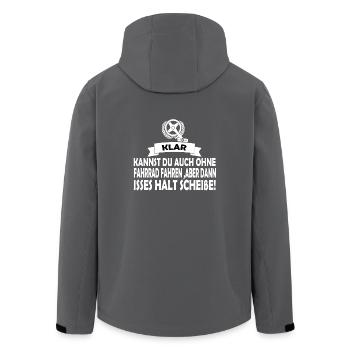 Fahrrad - Recycelte Männer Softshell-Jacke von Stanley/Stella - Anthrazit - Hinten - AI Model Male 185 light (185cm)