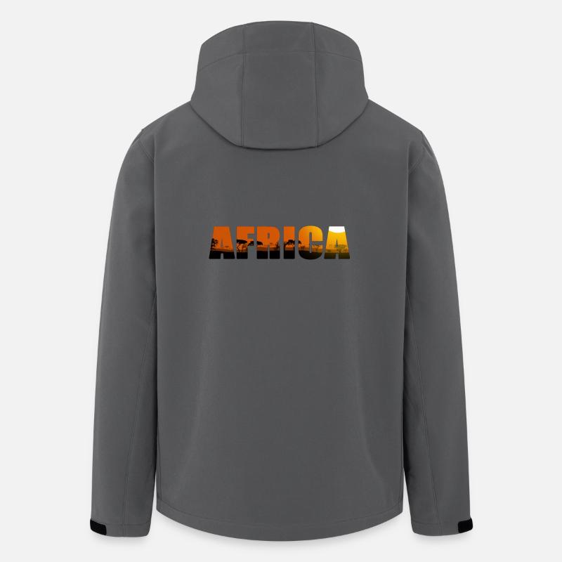 Lettrage de paysage d'Afrique - Veste softshell homme en polyester recyclé Stanley/Stella - charbon