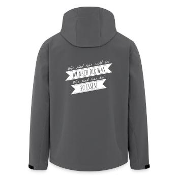 Wir sind hier nicht bei wünsch dir was Geschenk - Recycelte Männer Softshell-Jacke von Stanley/Stella - Anthrazit - Hinten - AI Model Male 185 light (185cm)
