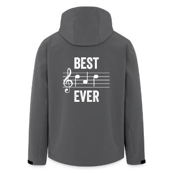 BEST DAD NOTEN WEISS Geschenk Musiker Vater Papa - Recycelte Männer Softshell-Jacke von Stanley/Stella - Anthrazit - Hinten - AI Model Male 185 light (185cm)