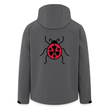 atom symbol radioaktiv gefahr danger warnung hinwe - Recycelte Männer Softshell-Jacke von Stanley/Stella - Anthrazit - Hinten - AI Model Male 185 light (185cm)