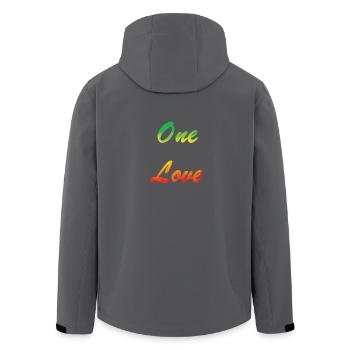 One Love - Recycelte Männer Softshell-Jacke von Stanley/Stella - Anthrazit - Hinten - AI Model Male 185 light (185cm)