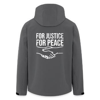 For justice for peace - Recycelte Männer Softshell-Jacke von Stanley/Stella - Anthrazit - Hinten - AI Model Male 185 light (185cm)