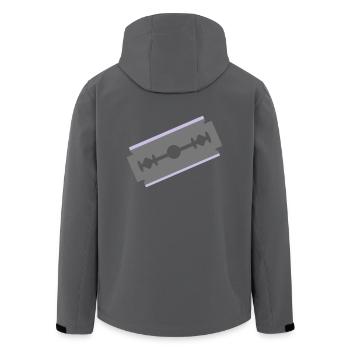 Rasierklinge Schneiden Schnitt abschneiden 2c - Recycelte Männer Softshell-Jacke von Stanley/Stella - Anthrazit - Hinten - AI Model Male 185 light (185cm)
