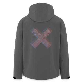 Cooles X mit verschiedenen Farben aus Linien - Recycelte Männer Softshell-Jacke von Stanley/Stella - Anthrazit - Hinten - AI Model Male 185 light (185cm)
