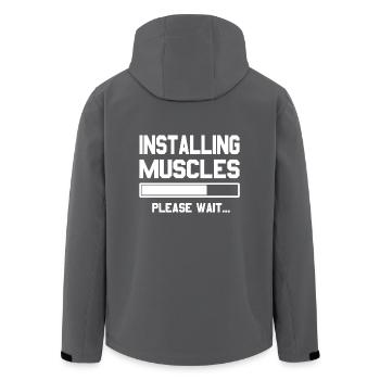Installing Muscles - Recycelte Männer Softshell-Jacke von Stanley/Stella - Anthrazit - Hinten - AI Model Male 185 light (185cm)