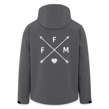 FFM FRANKFURT AM MAIN HIPSTER PFEILE GRUNGE SHIRT - Recycelte Männer Softshell-Jacke von Stanley/Stella - Anthrazit - Hinten - AI Model Male 185 light (185cm)