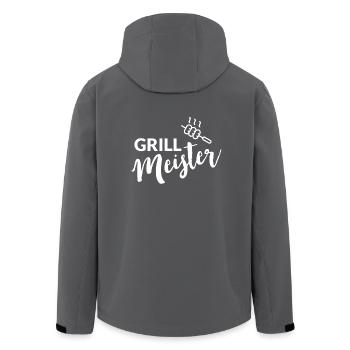 Grillmeister mit Grillzange - Recycelte Männer Softshell-Jacke von Stanley/Stella - Anthrazit - Hinten - AI Model Male 185 light (185cm)
